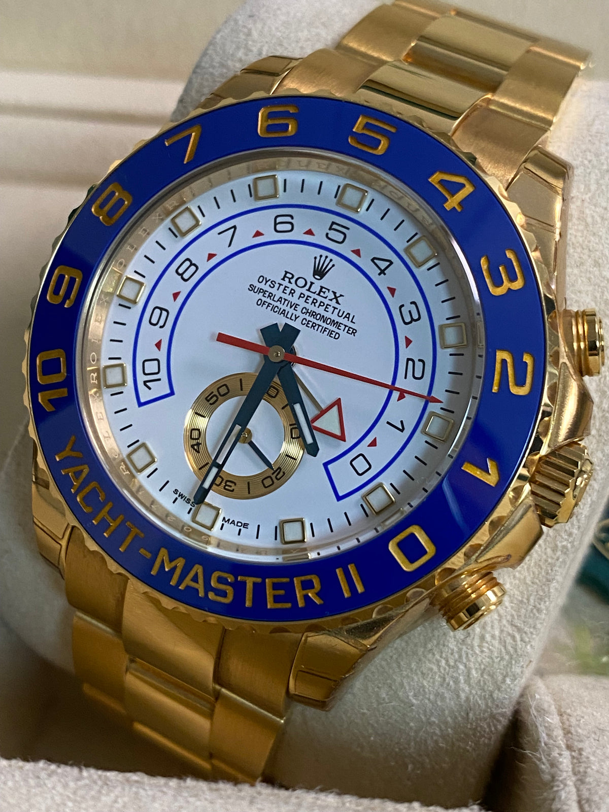 Rolex Yellow Gold Yacht-Master II - 2015 - White Dial - 116688 *FULL SET*