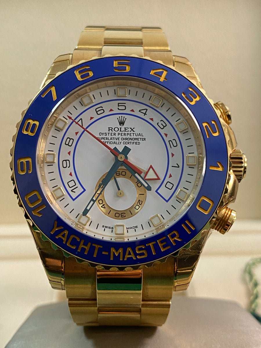 Rolex Yellow Gold Yacht-Master II - 2015 - White Dial - 116688 *FULL SET*