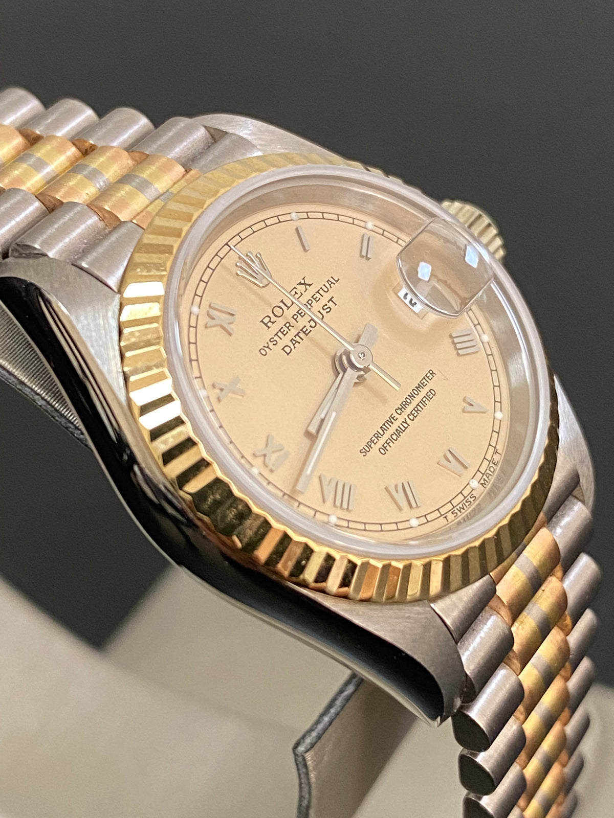 Rolex White Gold Lady-Datejust - W serial - Fluted Bezel - Tridor - President Bracelet - 69179B