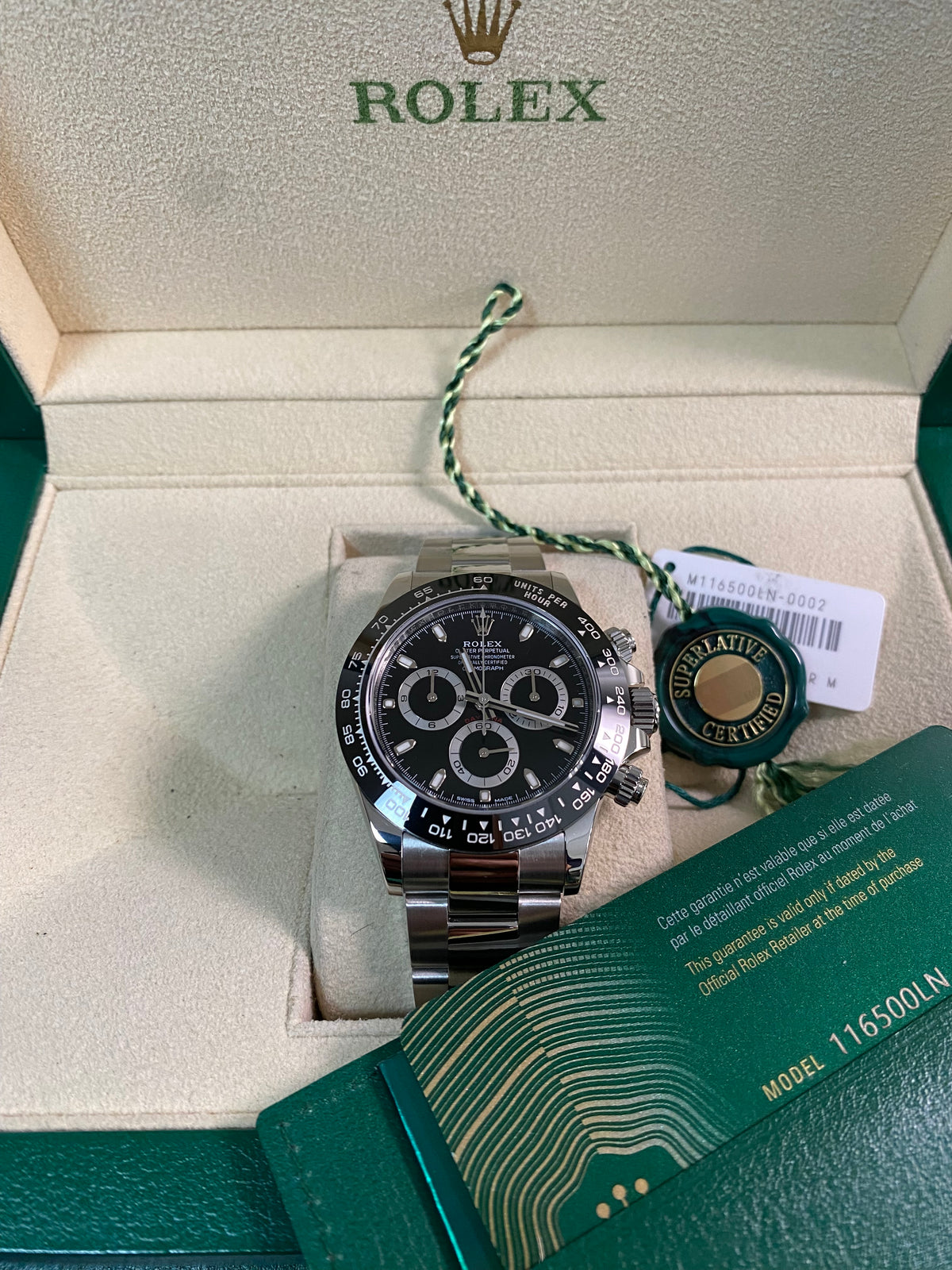 Rolex Steel Cosmograph Daytona - 2021 - Black Index Dial - 116500LN *NOS*