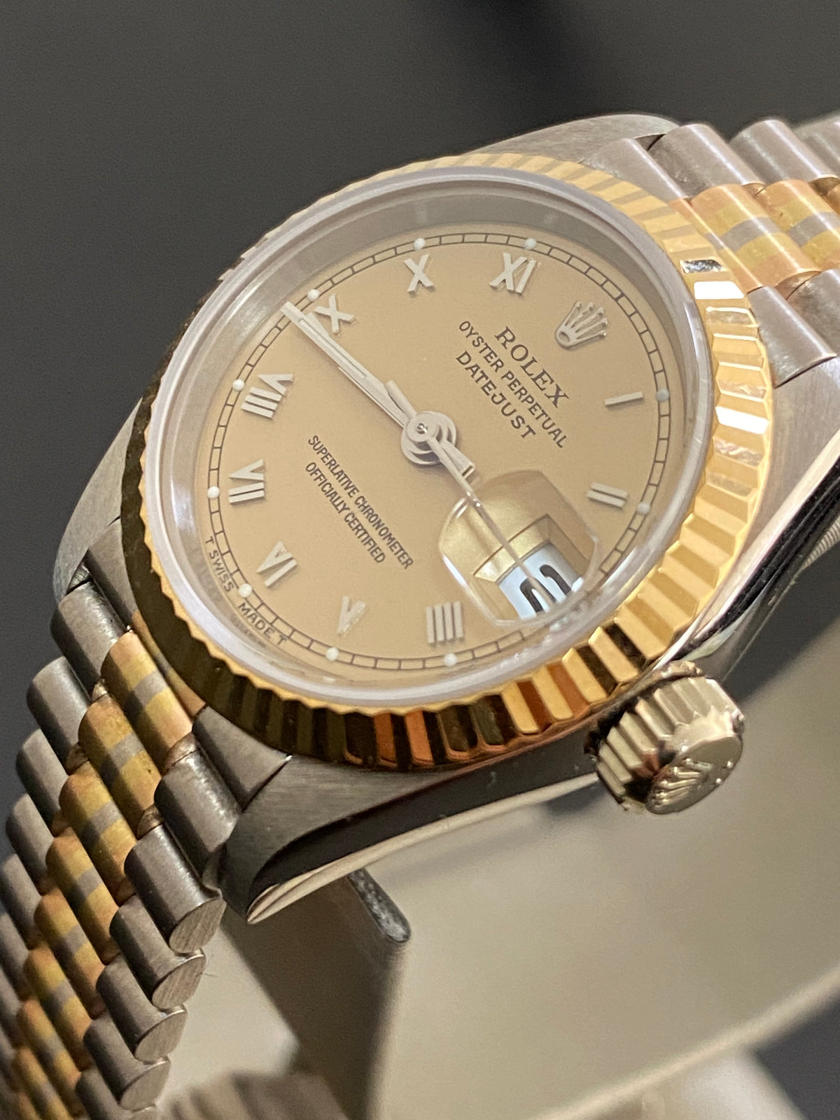 Rolex White Gold Lady-Datejust - W serial - Fluted Bezel - Tridor - President Bracelet - 69179B