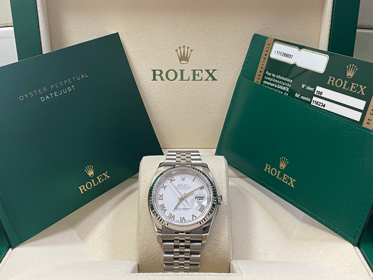 Rolex Steel White Gold Datejust 31 - 2017 - Fluted Bezel - White Roman Dial - Jubilee Bracelet - 178274