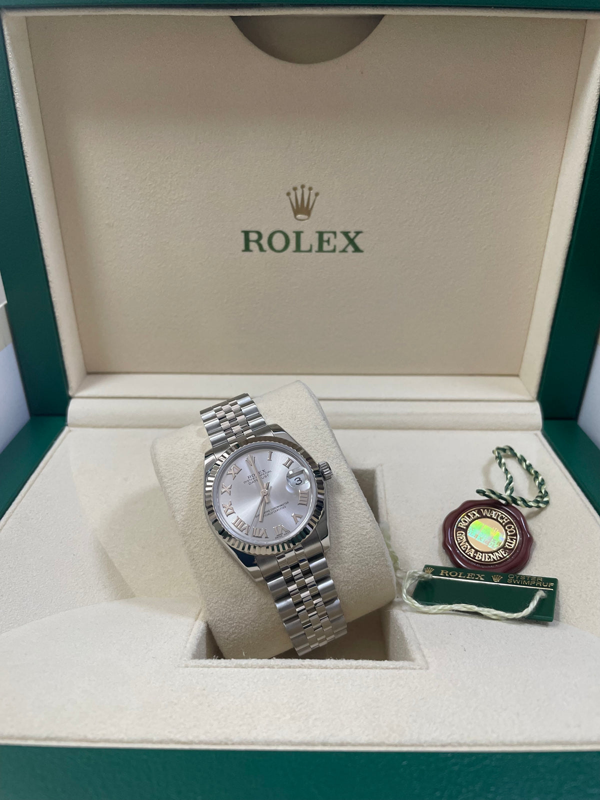 Rolex Steel White Gold Datejust 31 - 2009 - Fluted Bezel - Rhodium Roman Dial - Jubilee Bracelet - 178274