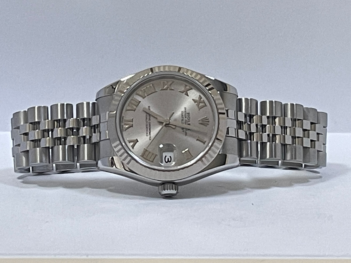 Rolex Steel White Gold Datejust 31 - 2009 - Fluted Bezel - Rhodium Roman Dial - Jubilee Bracelet - 178274