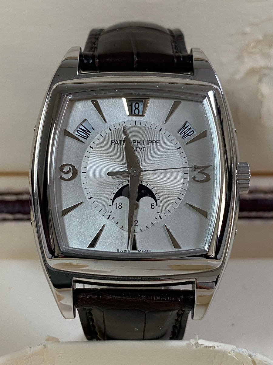 Patek Philippe Gondolo White Gold - 2005 - Silver Index Dial - Brown Leather Strap - 5135G-001 *UNPOLISHED*