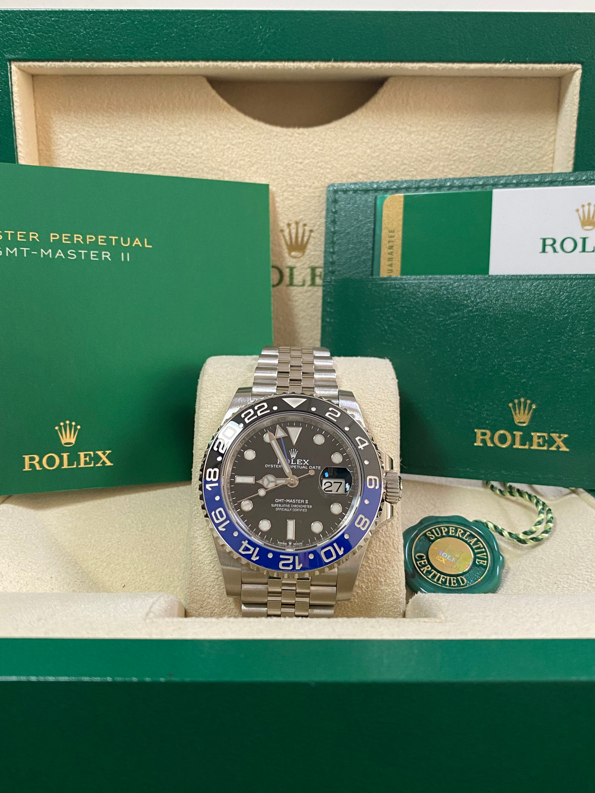 Rolex Steel GMT-Master II - 2020 - "Batgirl" - Black Dial - Jubilee Bracelet - 126710BLNR *COMPLETE SET*