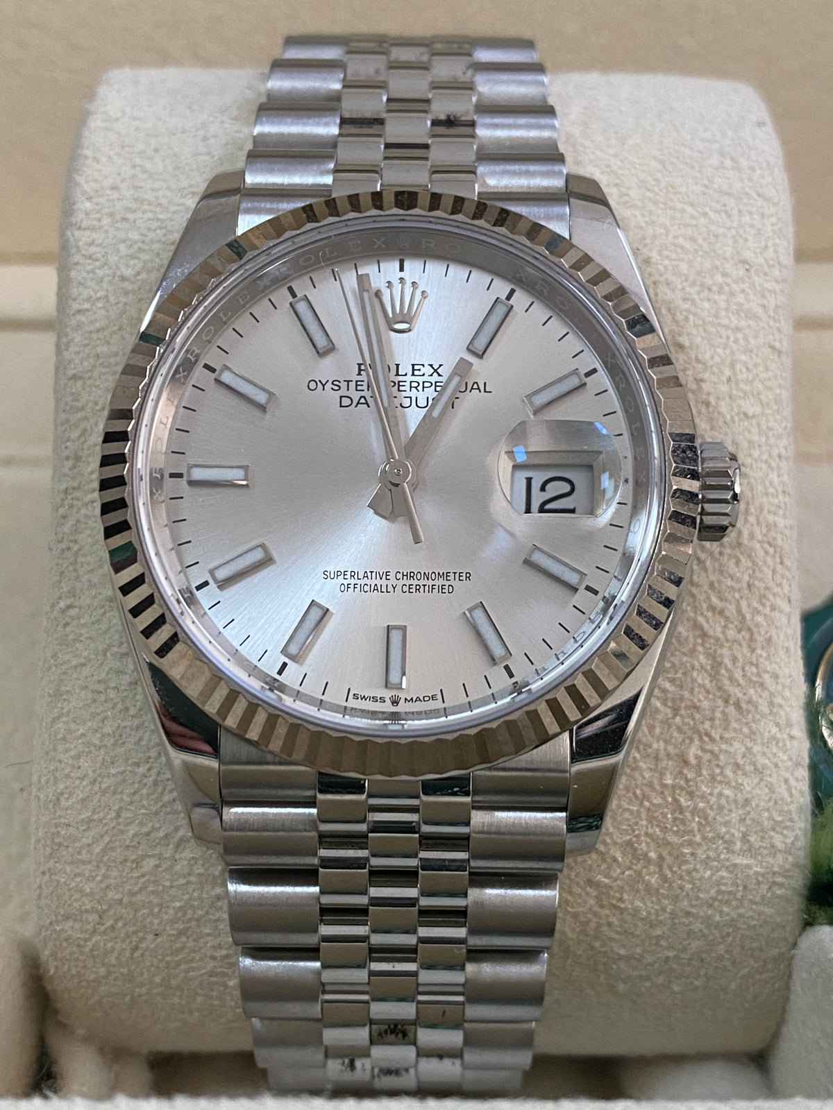 Rolex Steel Datejust 36 - 2020 - Fluted Bezel - Silver Index Dial - Jubilee Bracelet - 126234 *COMPLETE SET*