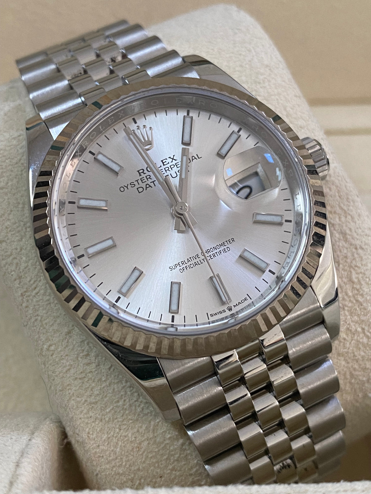 Rolex Steel Datejust 36 - 2020 - Fluted Bezel - Silver Index Dial - Jubilee Bracelet - 126234 *COMPLETE SET*