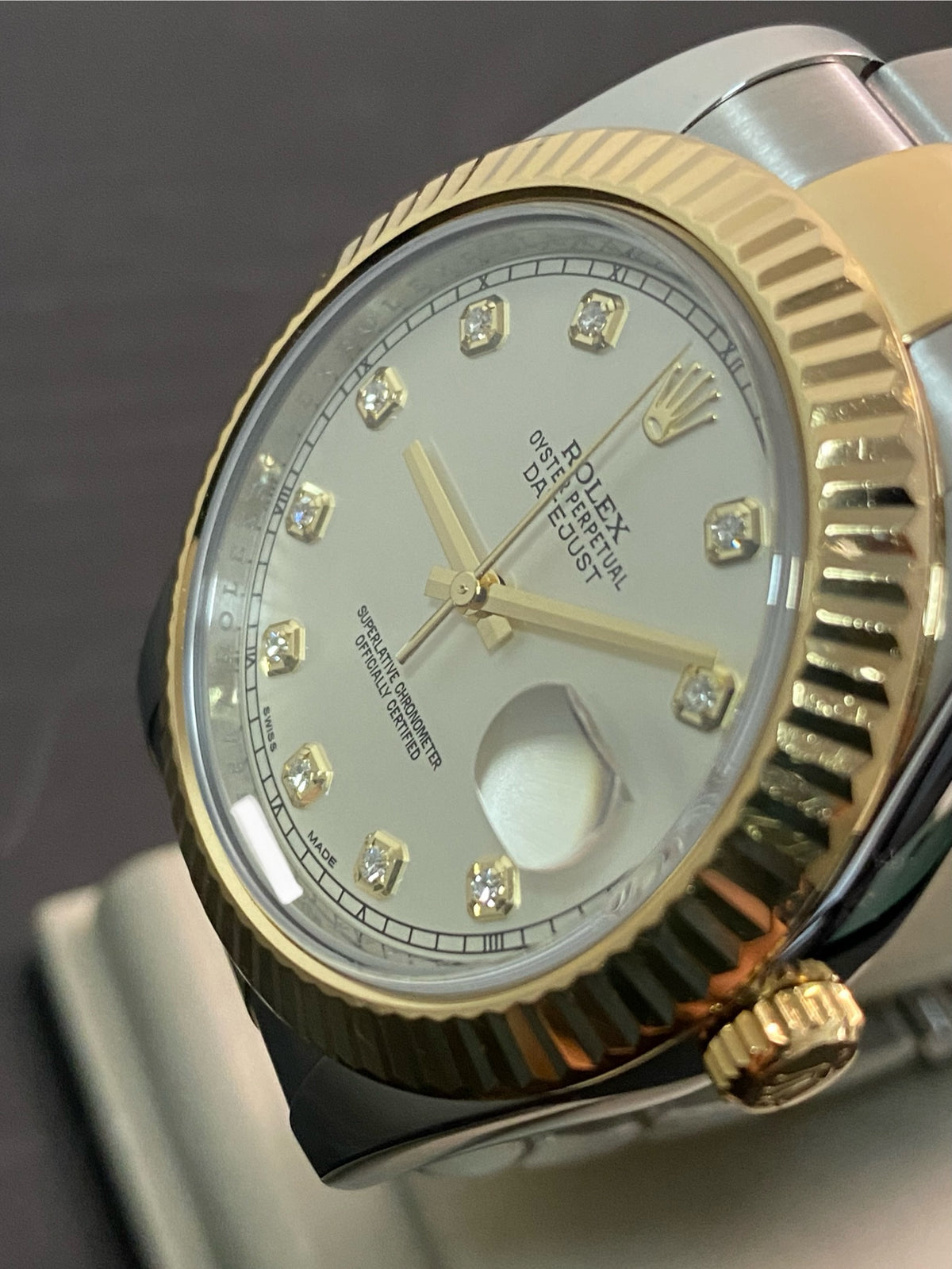 Rolex Steel & Yellow Rolesor Datejust II - Fluted Bezel - Ivory Diamond Dial - Oyster Bracelet - 116333