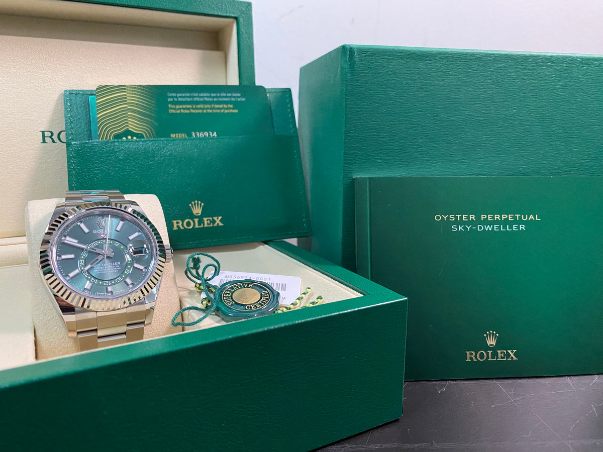 Rolex Steel Sky-Dweller - 2025 - Mint Green Dial - Oyster Bracelet - 336934 *FULL SET*