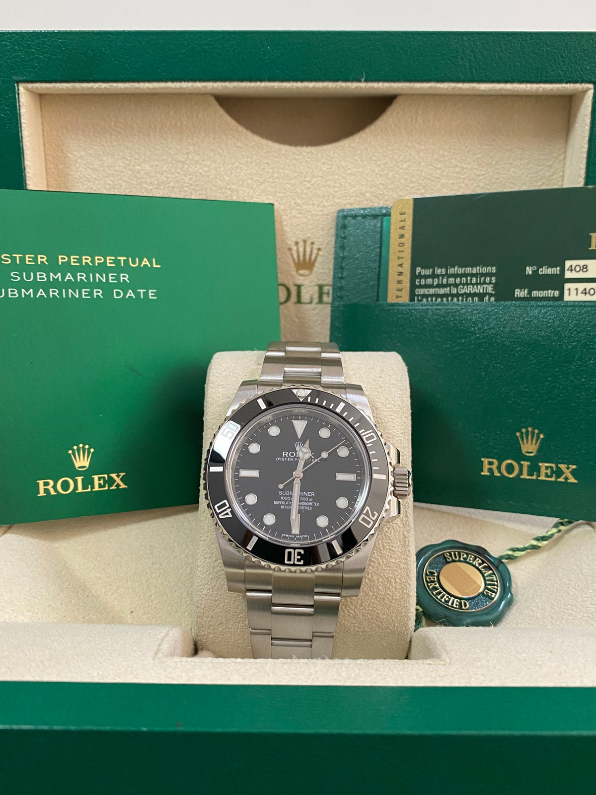 Rolex Steel No-Date Submariner - 2013 - Ceramic Bezel - Black Dial - 114060