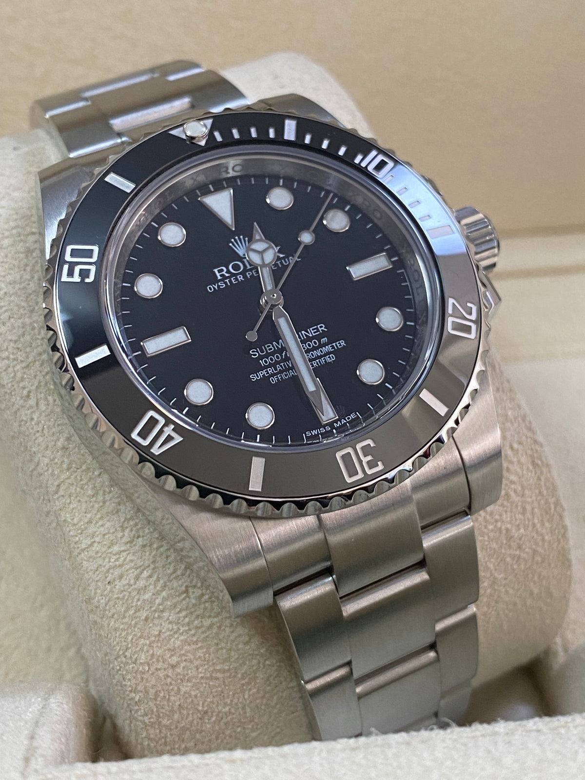 Rolex Steel No-Date Submariner - 2013 - Ceramic Bezel - Black Dial - 114060