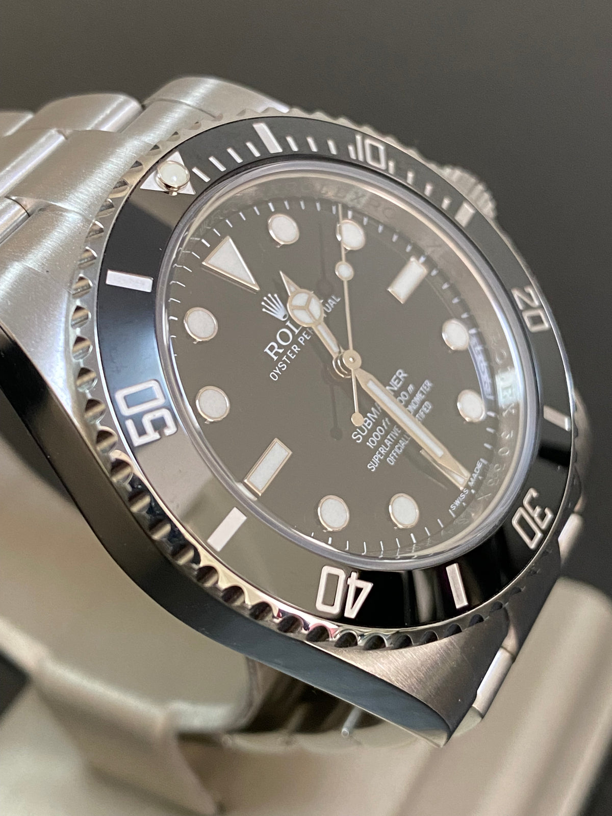 Rolex Steel No-Date Submariner - 2013 - Ceramic Bezel - Black Dial - 114060