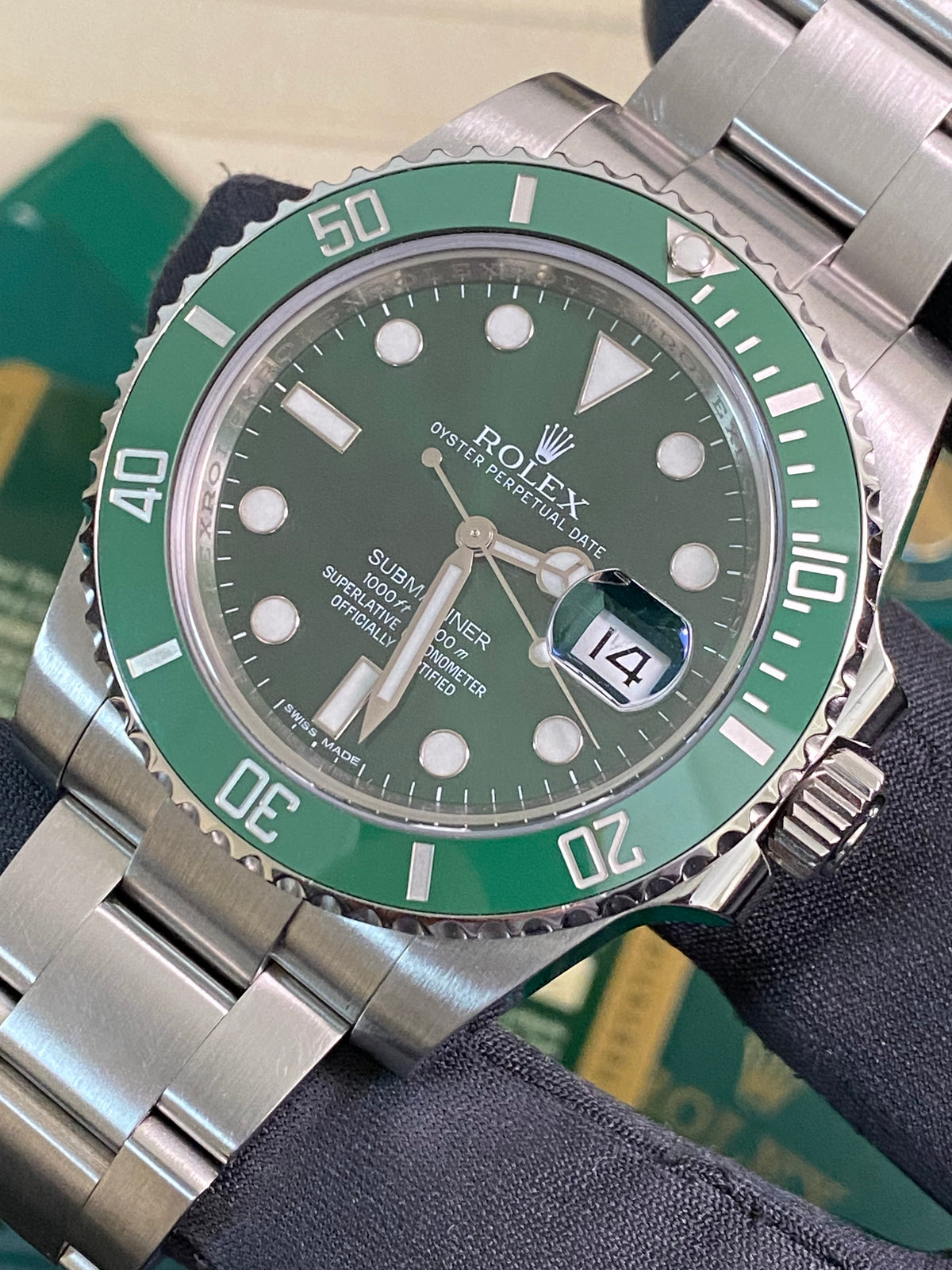 Rolex Steel Submariner Date - 2013 - "Hulk" - 116610LV *FULL SET*