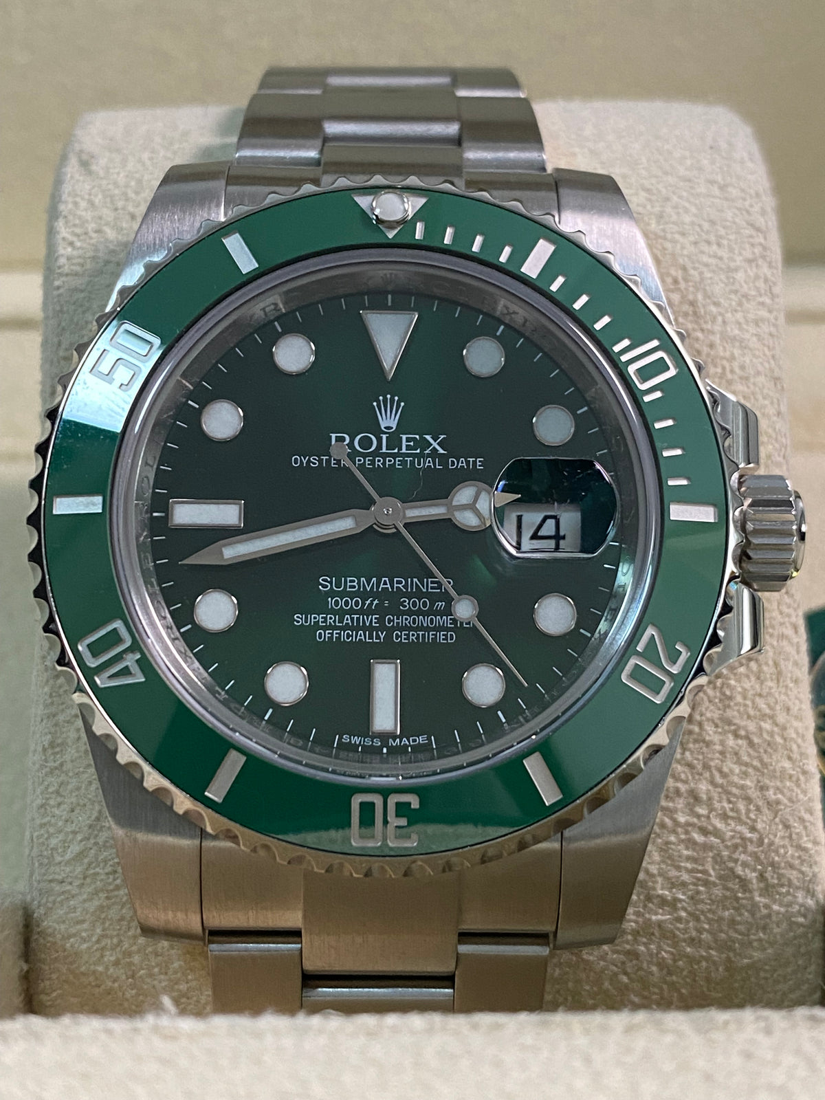 Rolex Steel Submariner Date - 2013 - "Hulk" - 116610LV *FULL SET*