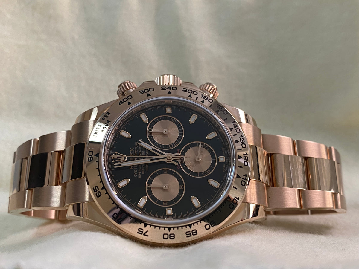 Rolex Everose Gold Cosmograph Daytona - 2021 - Black Index Dial - 116505 *FULL SET*