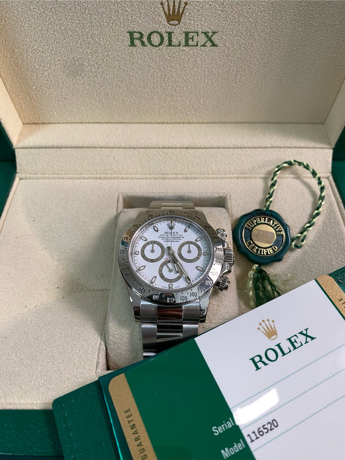 Rolex Steel Cosmograph Daytona - 2016 - White Dial - 116520 *FULL SET*