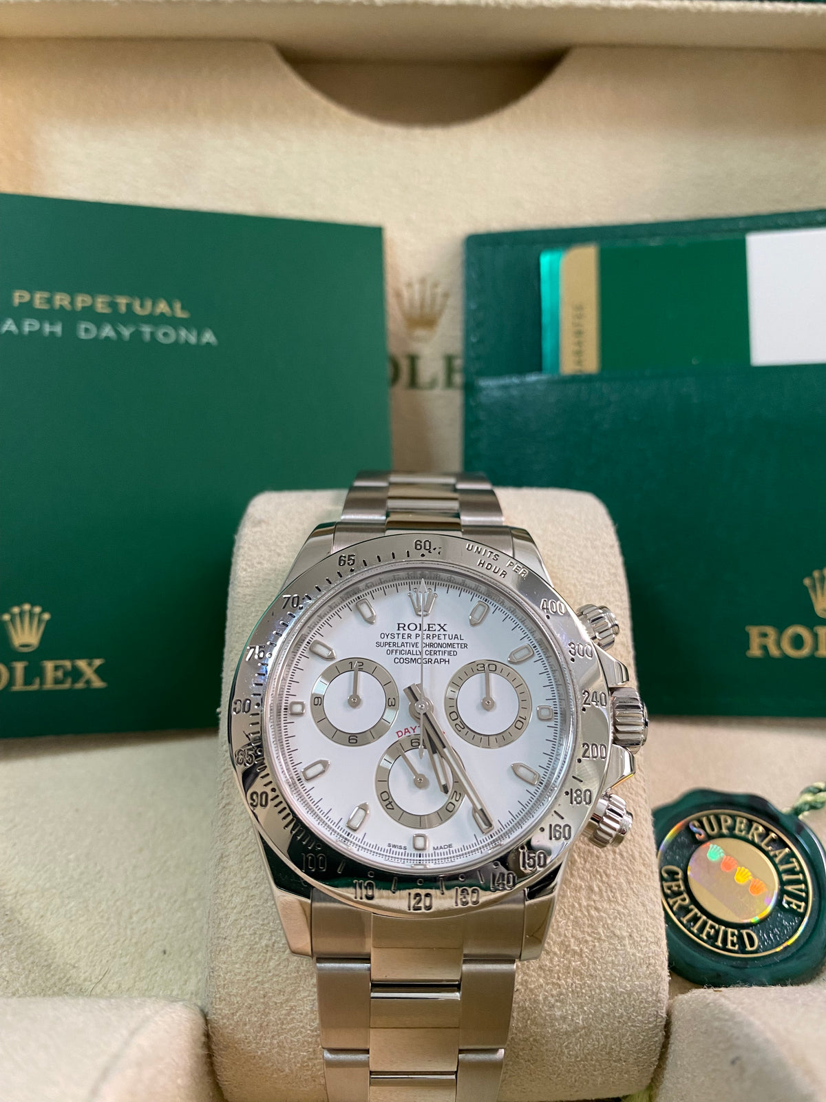 Rolex Steel Cosmograph Daytona - 2016 - White Dial - 116520 *FULL SET*