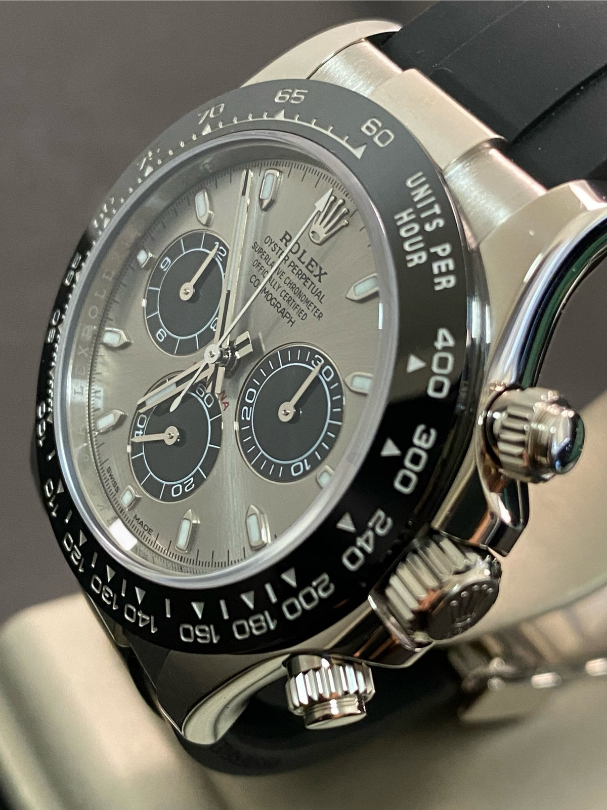 Rolex White Gold Cosmograph Daytona - 2021 - "Ghost" Dial - Ceramic Bezel - Oysterflex - 116519LN *FULL SET*