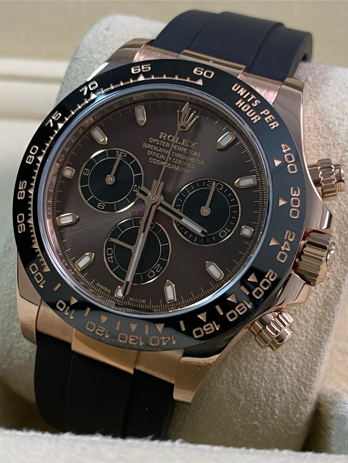 Rolex Everose Gold Cosmograph Daytona - 2021 - Chocolate Dial - Oysterflex - 116515LN *FULL SET*