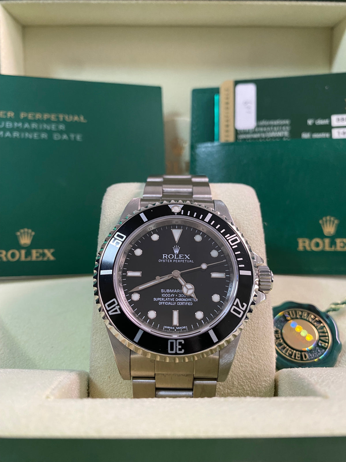 Rolex Steel No Date Submariner - G serial - Pre Ceramic Bezel - Black Dial - 14060M *FULL SET*