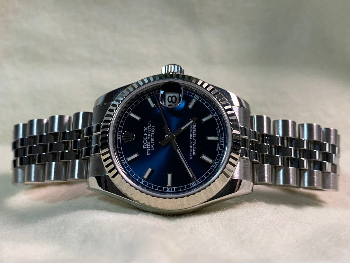 Rolex Steel Datejust 31 - 2016 - Fluted Bezel - Blue Index Dial - Jubilee Bracelet - 178274 *FULL SET*