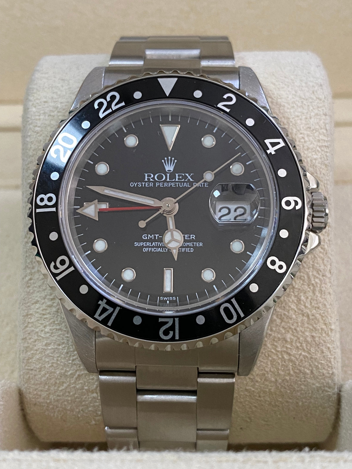 Rolex Steel GMT-Master - U serial -  Black Pre Ceramic Bezel - Black Dial - Oyster Bracelet - 16700