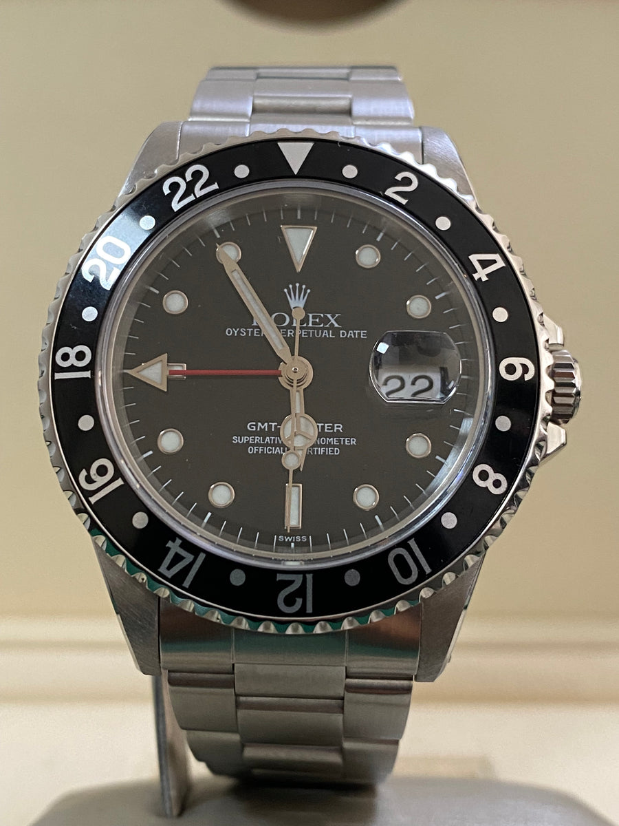 Rolex Steel GMT-Master - U serial -  Black Pre Ceramic Bezel - Black Dial - Oyster Bracelet - 16700