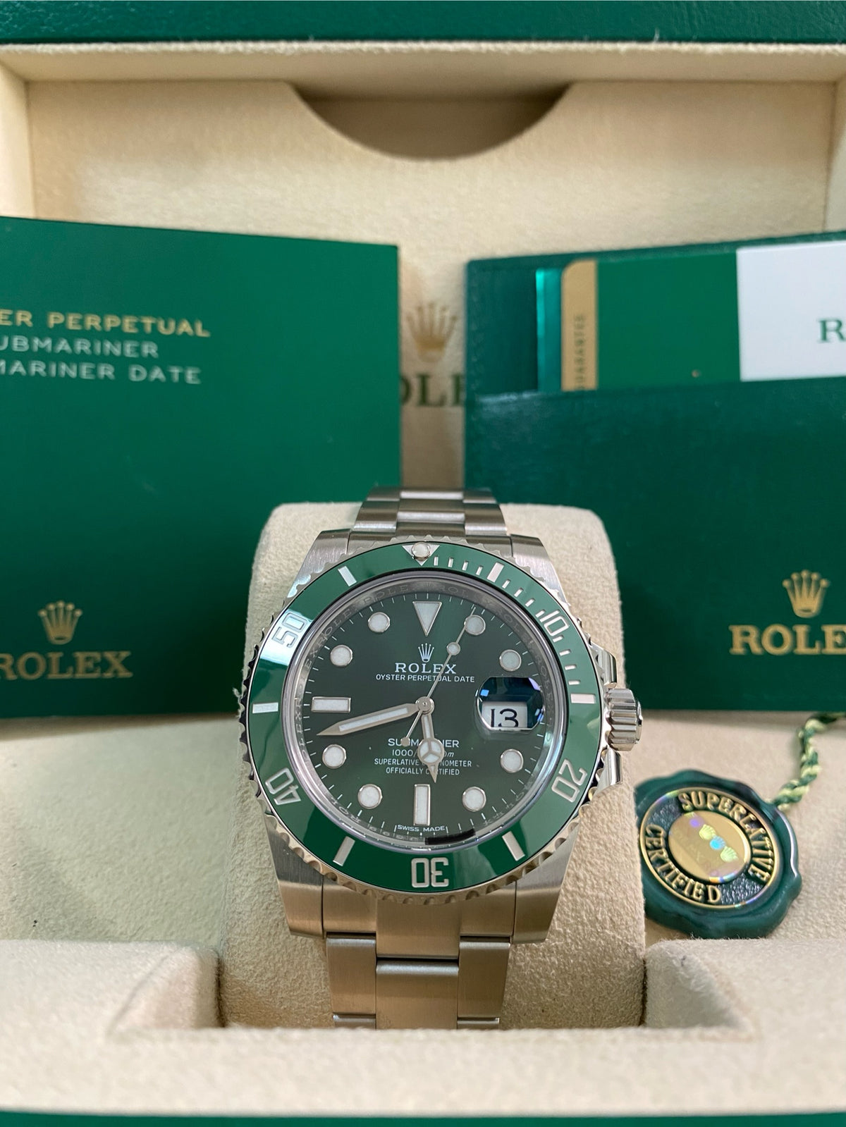 Rolex Steel Submariner Date - 2017 - "Hulk" - 116610LV *FULL SET*