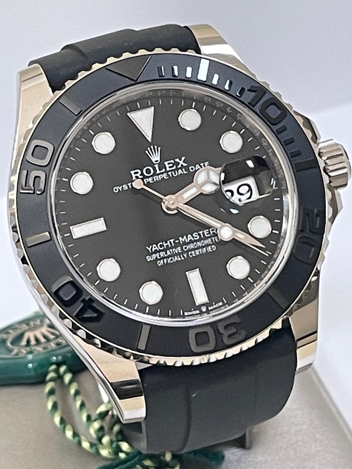 Rolex White Gold Yacht-Master 42 - 2023 - Black Dial - Oysterflex Strap - 226659