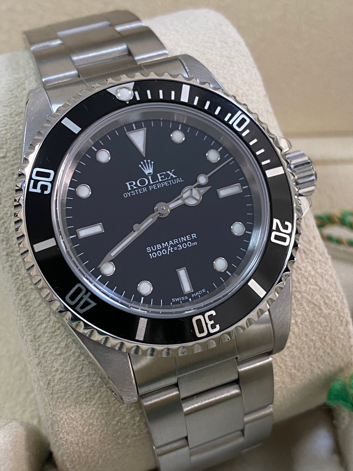 Rolex Steel No Date Submariner - K serial - Pre Ceramic Bezel - Black Dial - 14060M