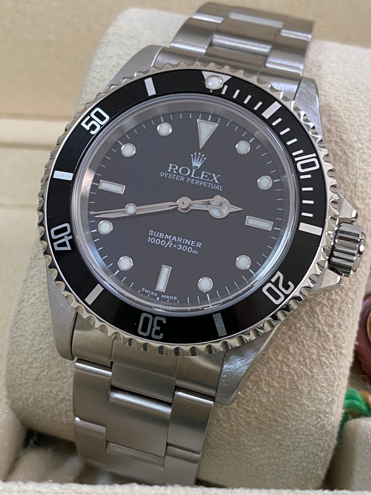 Rolex Steel No Date Submariner - K serial - Pre Ceramic Bezel - Black Dial - 14060M