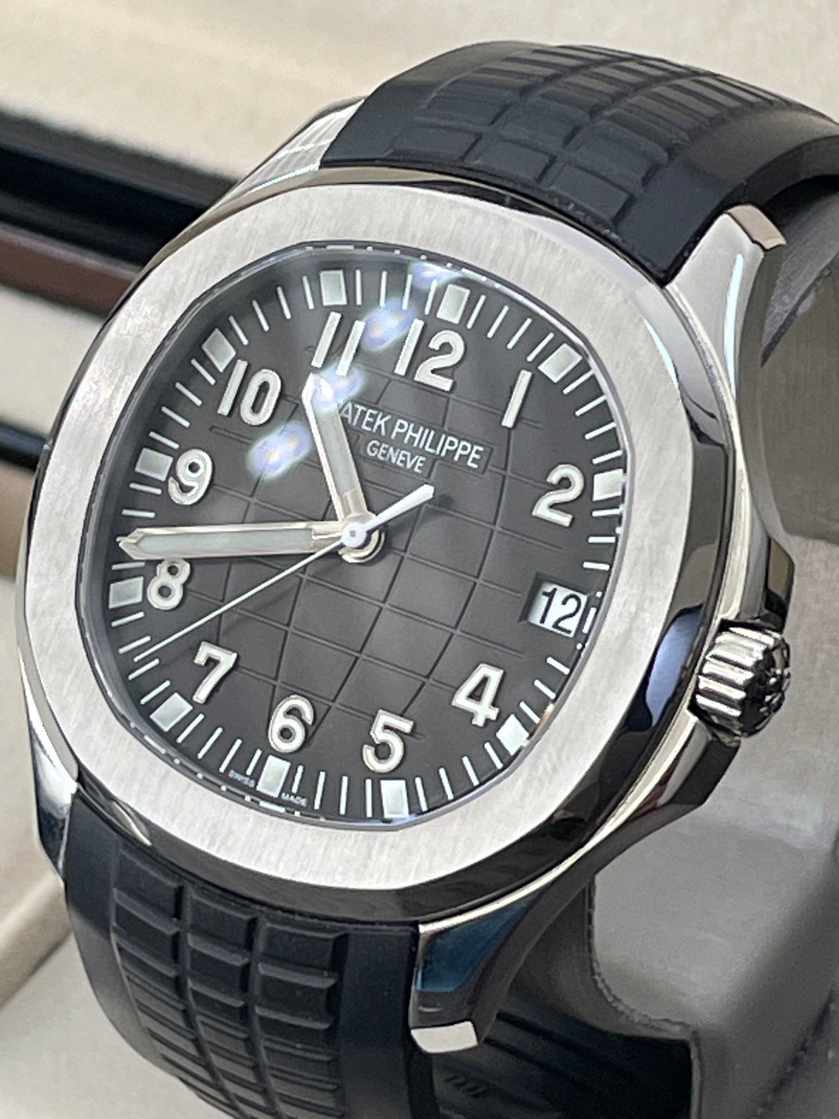 Patek Philippe Men's Aquanaut - 2023 - Black Embossed Dial - Tropical Composite Black Strap - 5167A-001