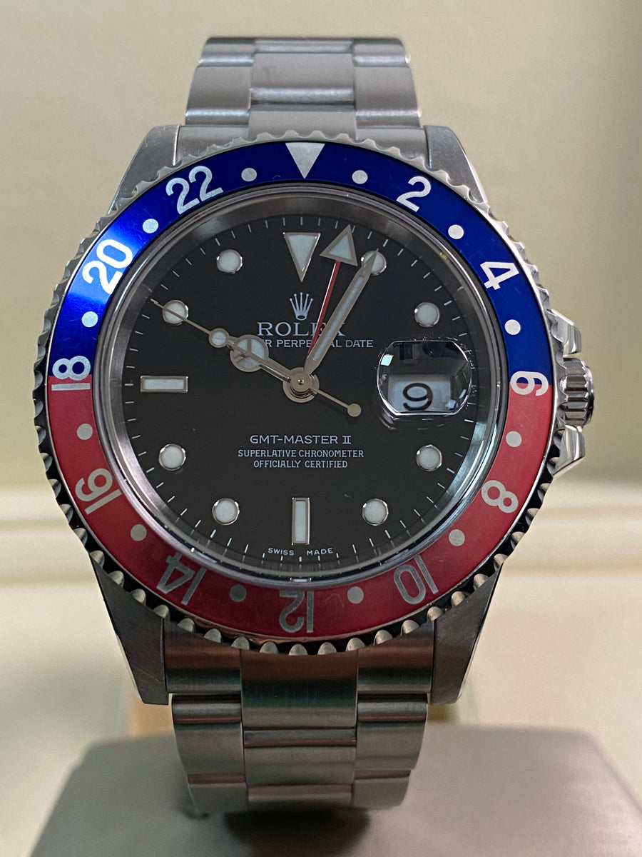 Rolex Steel GMT-Master II -  2006 - "Pepsi" - No Holes Case - Oyster Bracelet - 16710