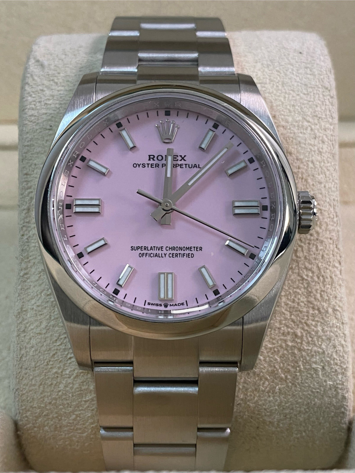 Rolex Oyster Perpetual 36 - 2023 - Domed Bezel - Candy Pink Dial - Oyster Bracelet - 126000 *FULL SET*