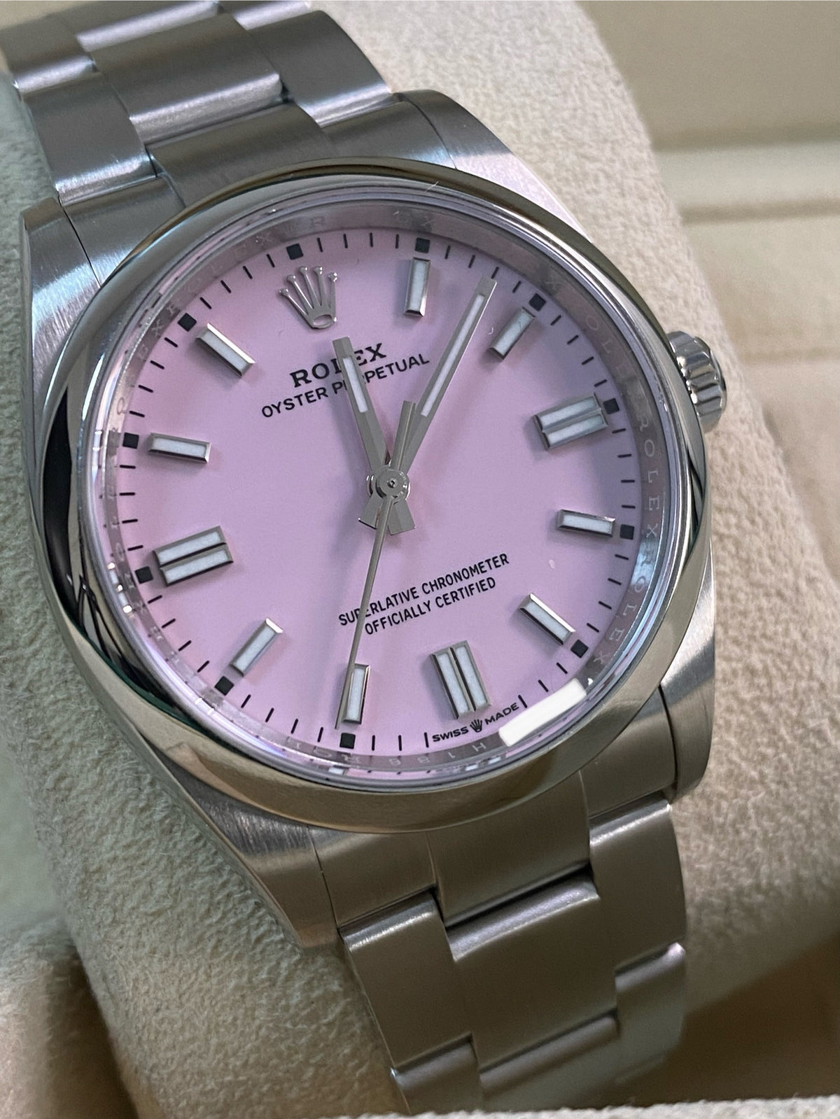 Rolex Oyster Perpetual 36 - 2023 - Domed Bezel - Candy Pink Dial - Oyster Bracelet - 126000 *FULL SET*