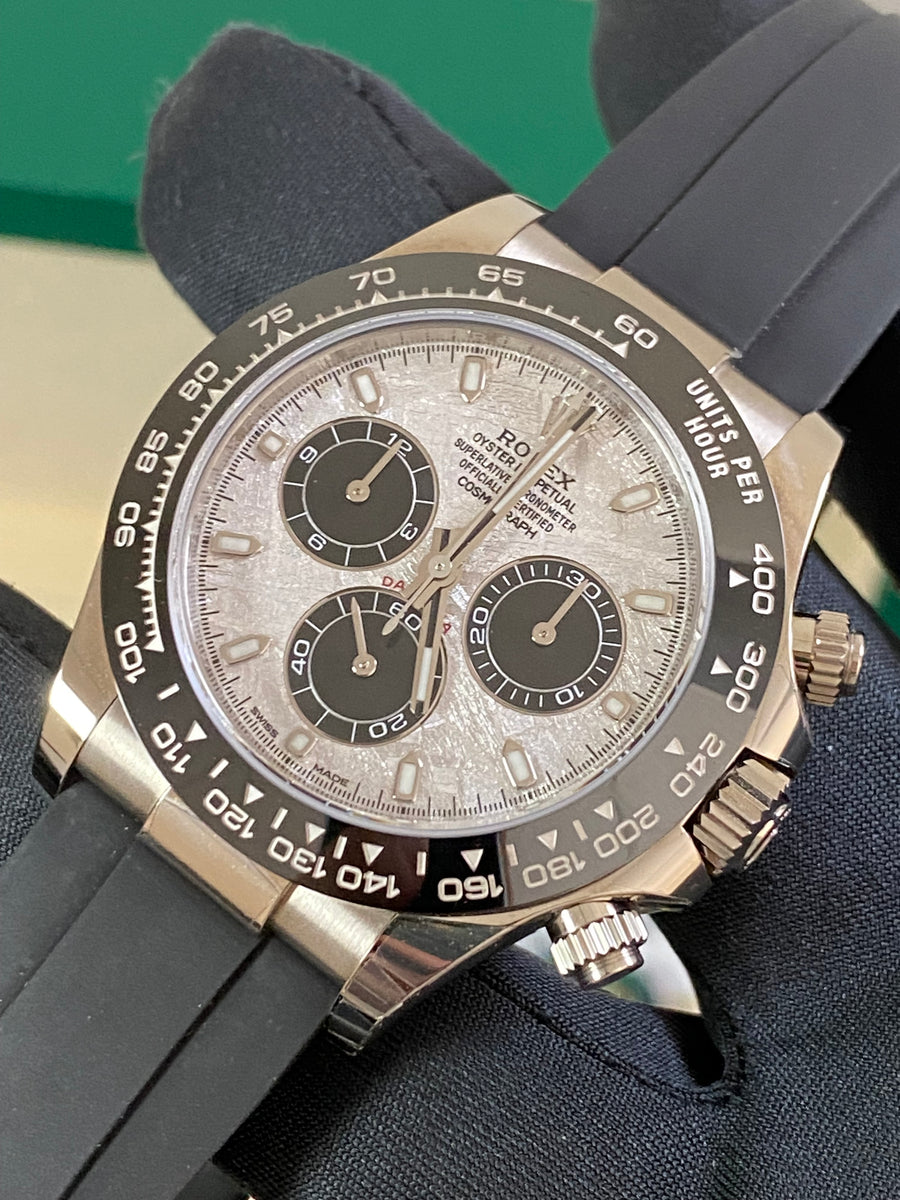 Rolex White Gold Cosmograph Daytona - 2022 - Meteorite Dial - Ceramic Bezel - Oysterflex - 116519LN *FULL SET*