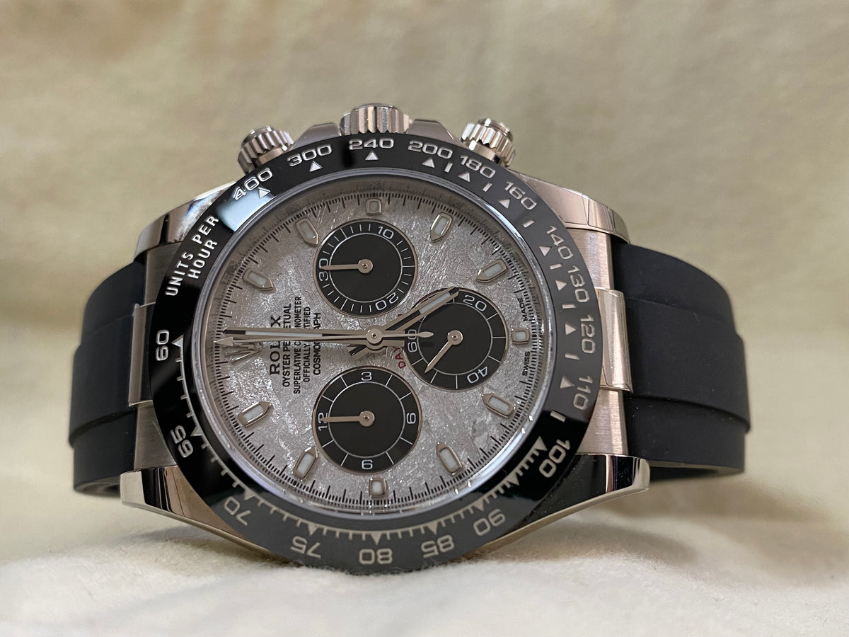 Rolex White Gold Cosmograph Daytona - 2022 - Meteorite Dial - Ceramic Bezel - Oysterflex - 116519LN *FULL SET*