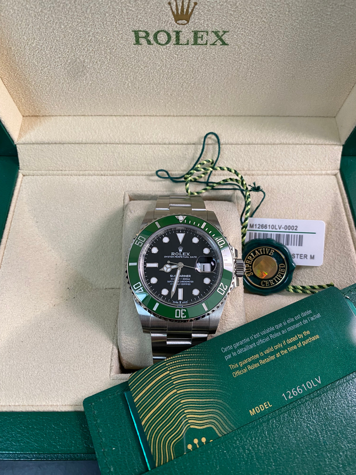 Rolex Steel Submariner Date - 2024 - "Kermit" MK II Bezel - Black Dial - 126610LV *FULL SET*