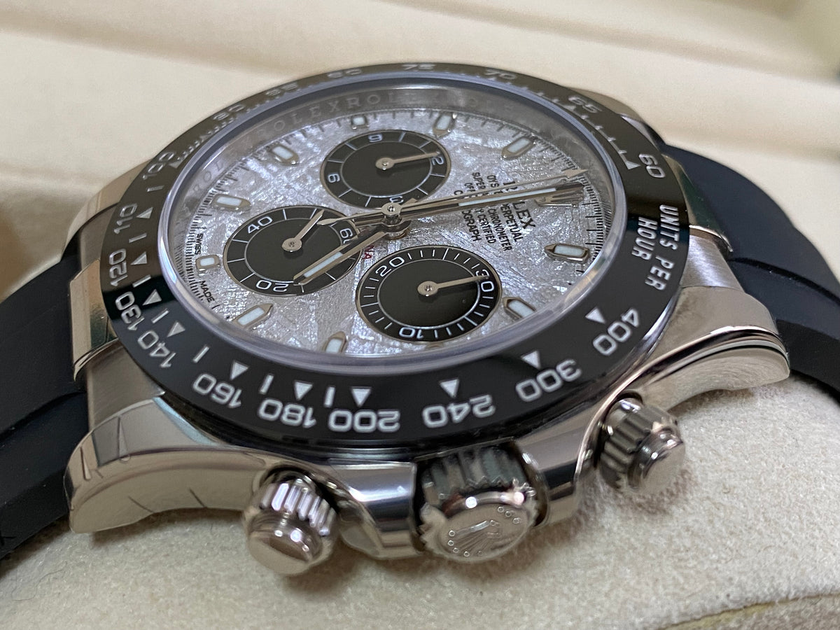 Rolex White Gold Cosmograph Daytona - 2022 - Meteorite Dial - Ceramic Bezel - Oysterflex - 116519LN *FULL SET*