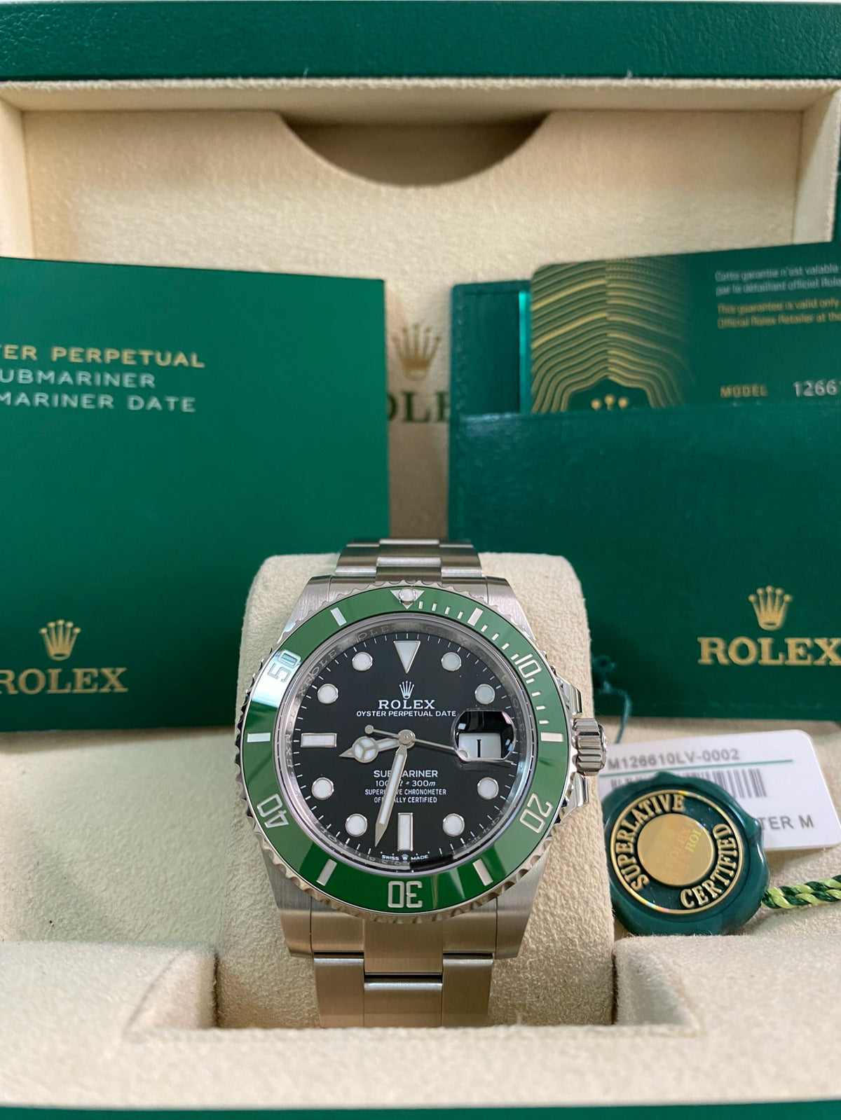 Rolex Steel Submariner Date - 2024 - "Kermit" MK II Bezel - Black Dial - 126610LV *FULL SET*