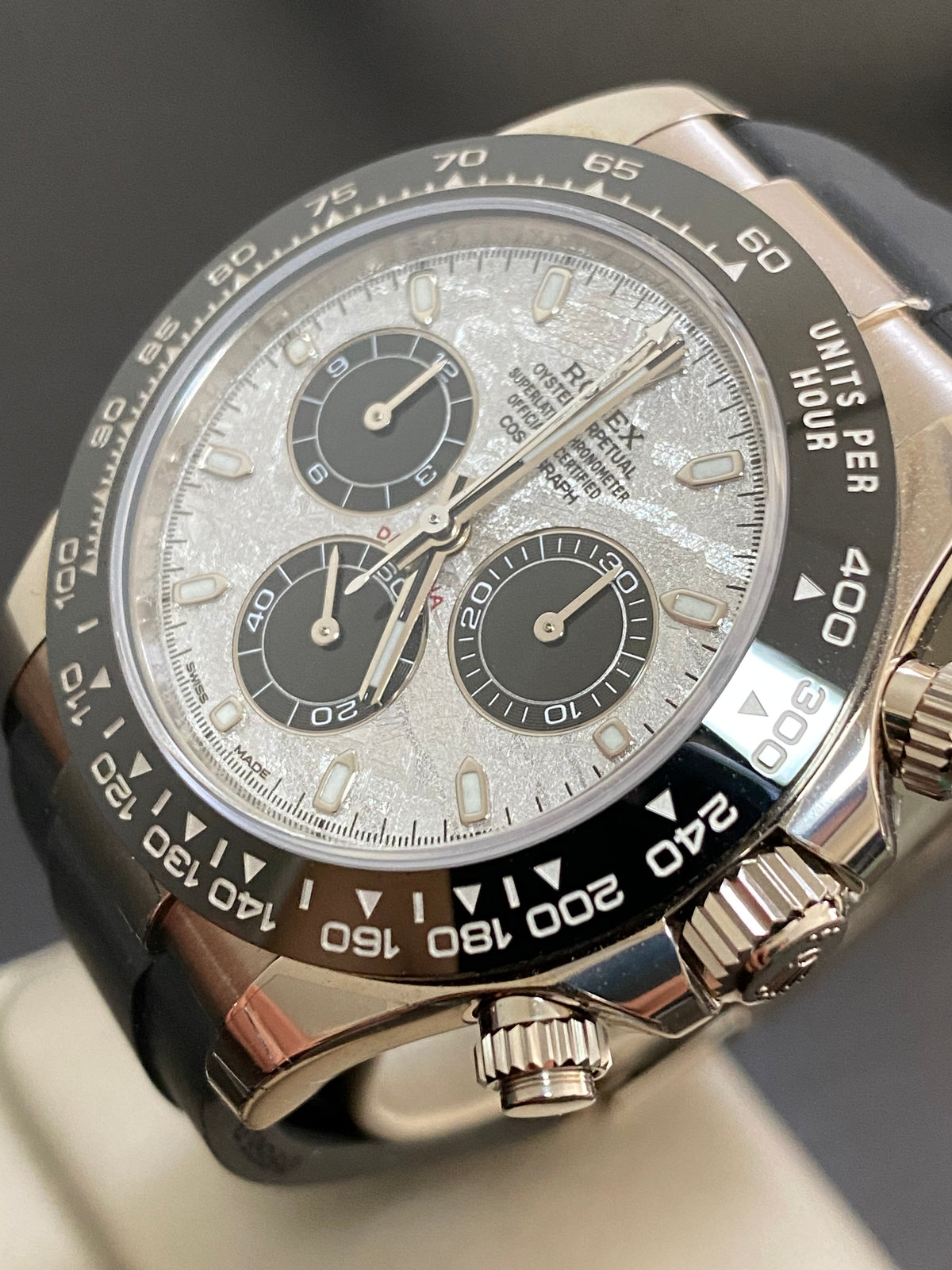 Rolex White Gold Cosmograph Daytona - 2022 - Meteorite Dial - Ceramic Bezel - Oysterflex - 116519LN *FULL SET*