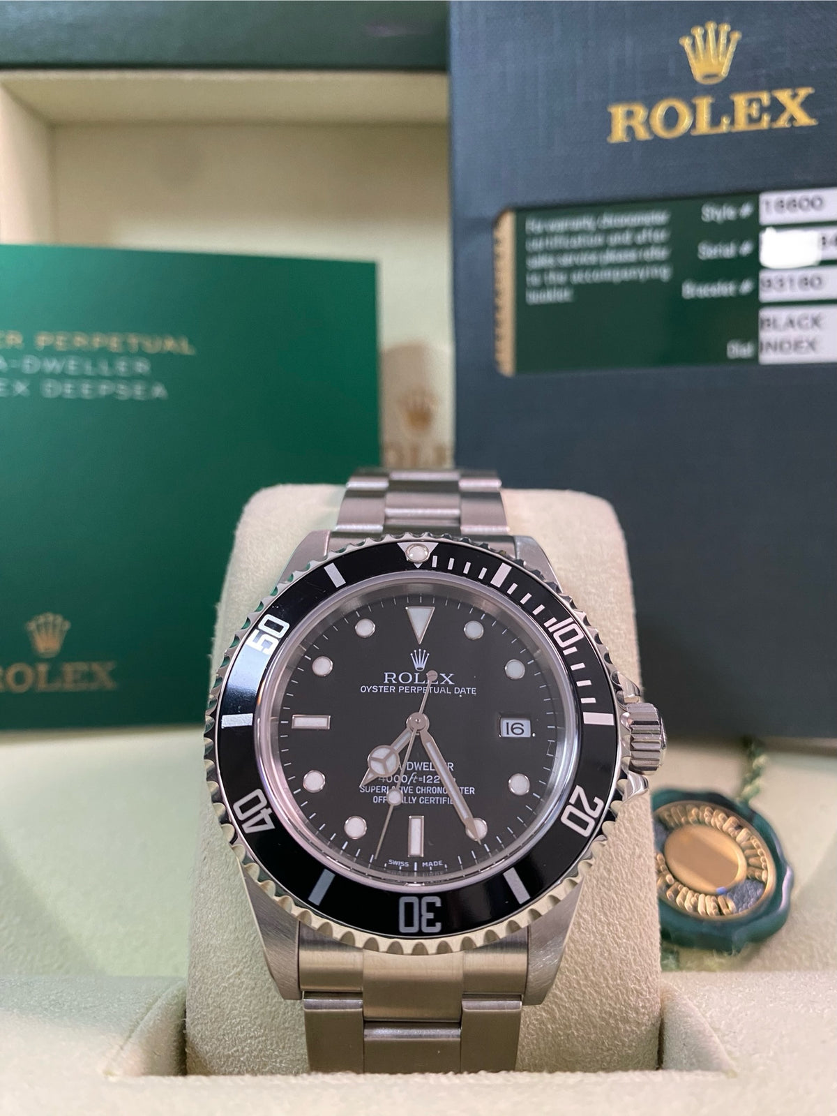 Rolex Steel Sea-Dweller 4000 - 2008 - Pre-Ceramic Bezel - Black Dial - Oyster Bracelet 16600 *FULL SET*