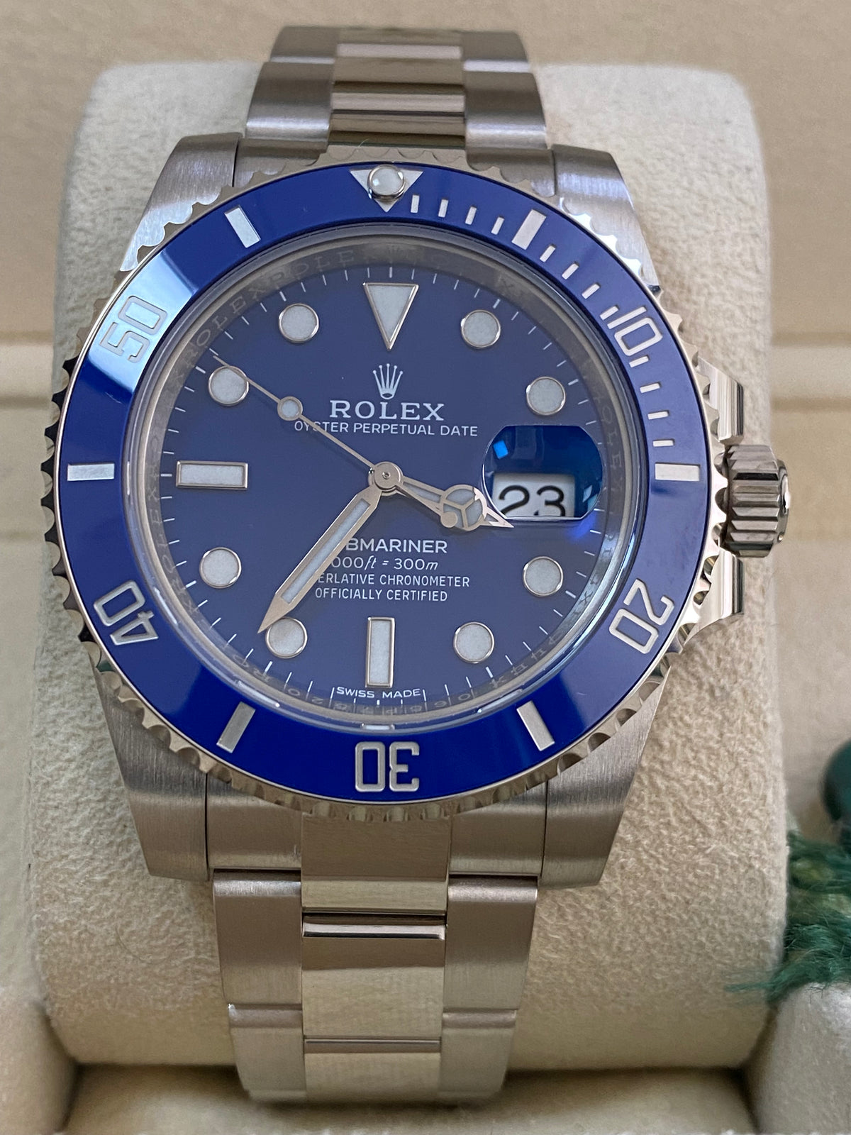 Rolex White Gold Submariner Date - 2019 - "Smurf" - Blue Bezel - Blue Dial - 116619LB *COMPLETE SET*