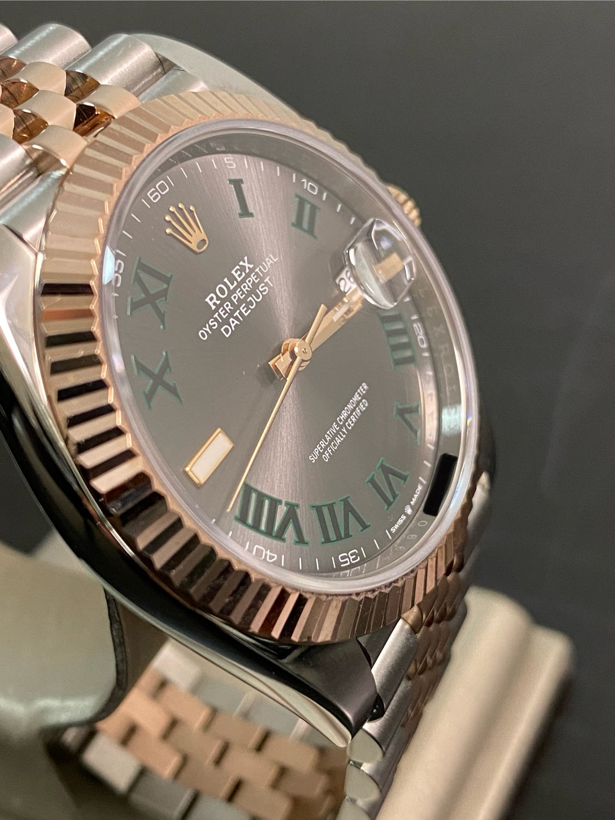 Rolex Steel and Everose Gold Datejust 41 - 2023 - Fluted Bezel - "Wimbledon" Dial - Jubilee Bracelet - 126331 *FULL SET*