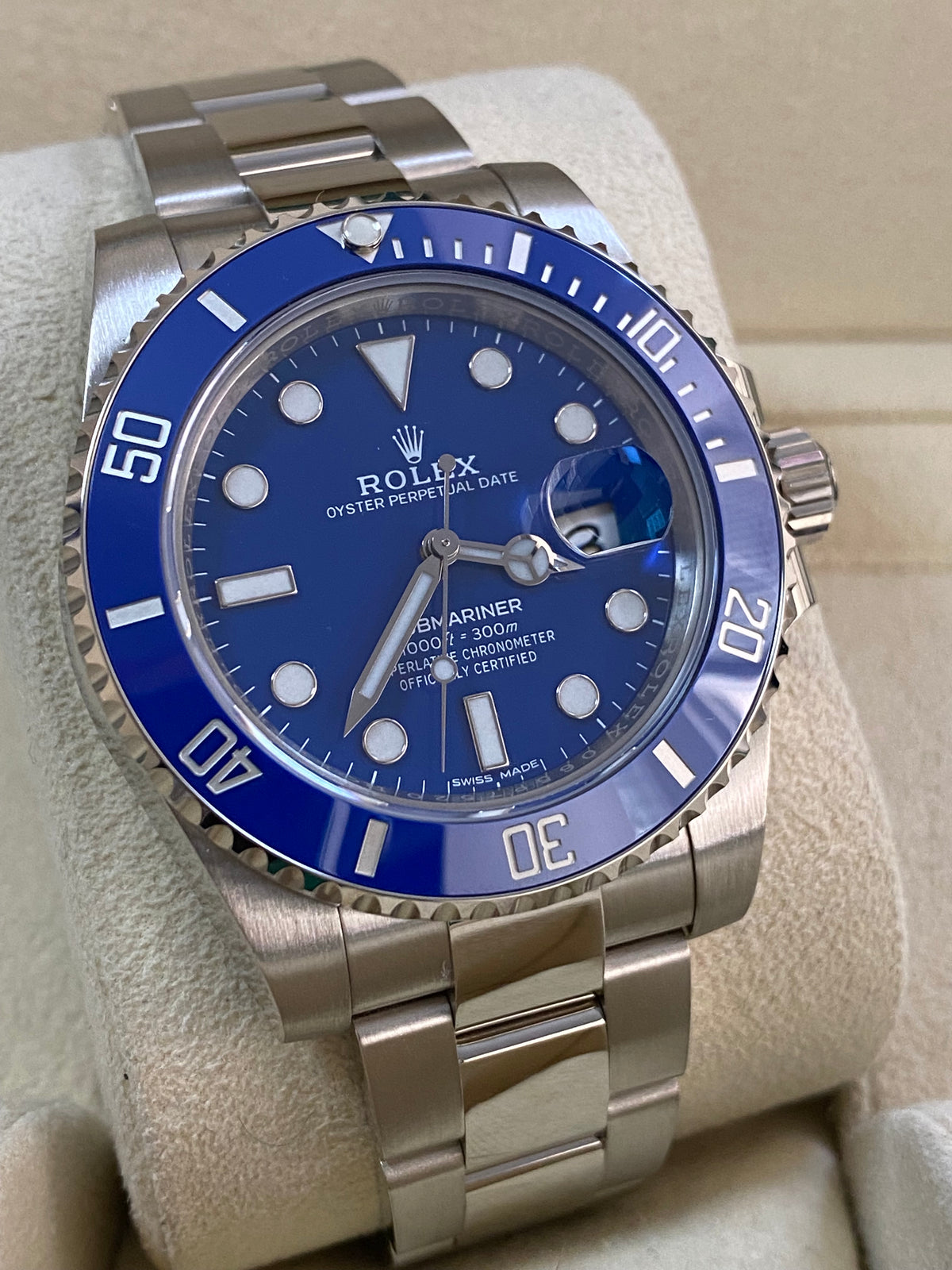 Rolex White Gold Submariner Date - 2019 - "Smurf" - Blue Bezel - Blue Dial - 116619LB *COMPLETE SET*