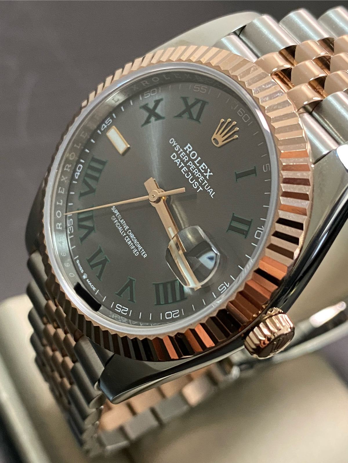 Rolex Steel and Everose Gold Datejust 41 - 2023 - Fluted Bezel - "Wimbledon" Dial - Jubilee Bracelet - 126331 *FULL SET*