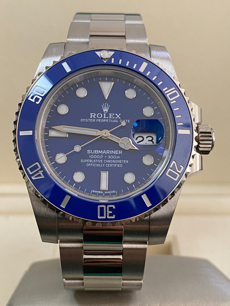 Rolex White Gold Submariner Date - 2019 - "Smurf" - Blue Bezel - Blue Dial - 116619LB *COMPLETE SET*