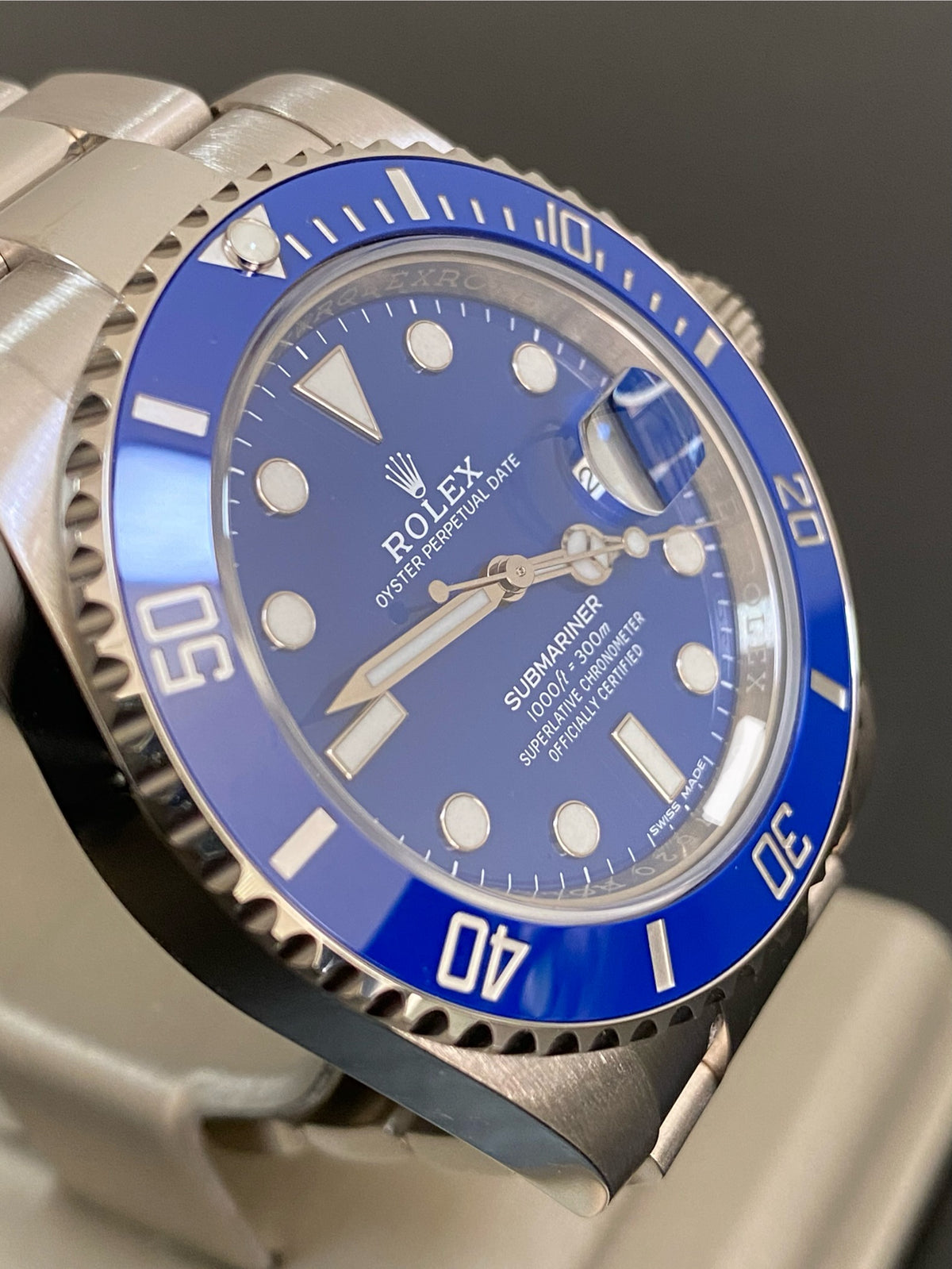 Rolex White Gold Submariner Date - 2019 - "Smurf" - Blue Bezel - Blue Dial - 116619LB *COMPLETE SET*