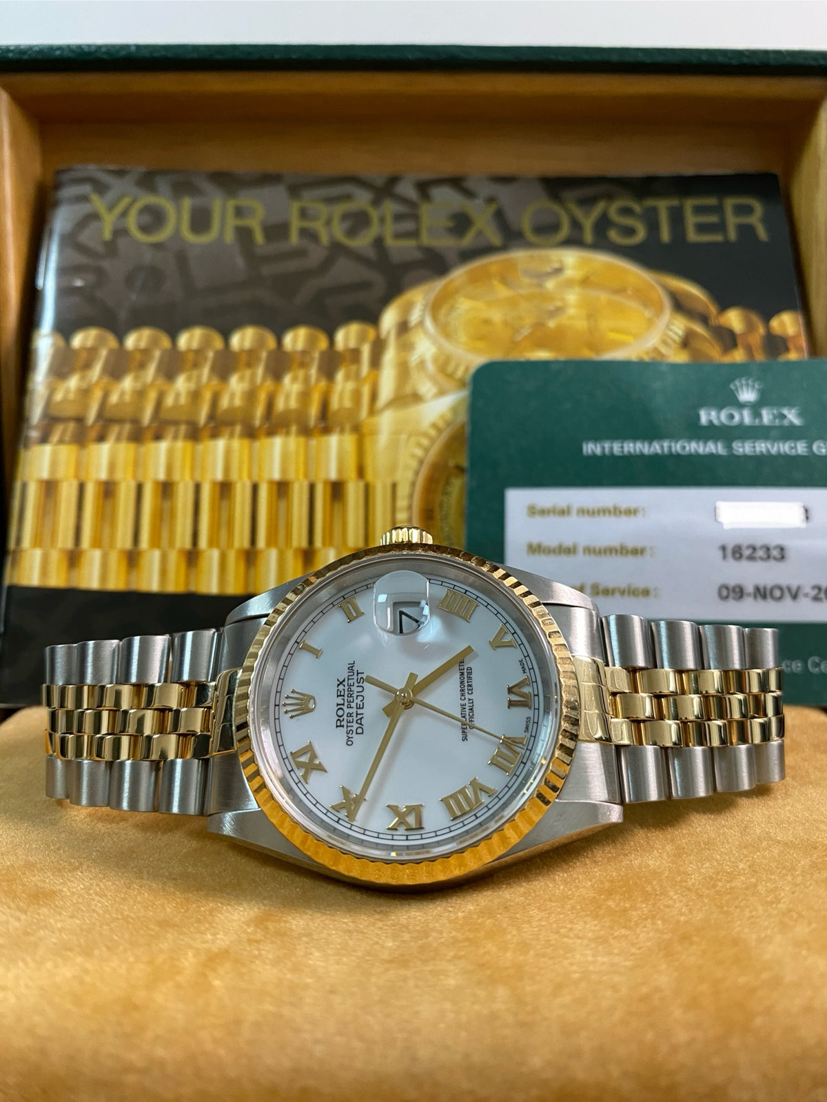 Rolex Steel and Yellow Gold Datejust 36 - P serial - Fluted Bezel - White Roman Dial - Jubilee Bracelet - 16233